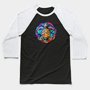 Stained Glass Turtle Art Baseball T-Shirt